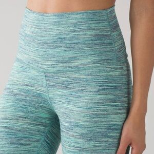 Lululemon Wunder Under Hi-Rise Crop Pant Space Dye Camo Alberta Lake Fresh Teal